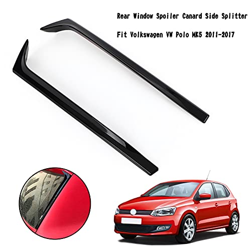 Areyourshop Car 2Pcs Rear Window Spoiler Canard Side Splitter Fits For Vw Polo Mk5 2011-2017 #TOP7
