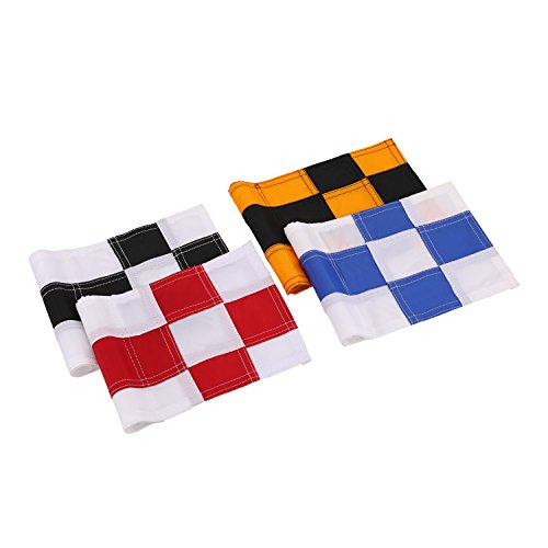 KONDAY Golf Flag,Practice Green Golf Flags, Solid Nylon and Checkered Training Golf Putting Green Flags, Indoor Outdoor Backyard Garden Portable Golf Target Flags,8" x 6" (4 Sets)