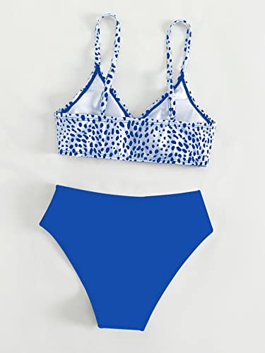 Image of SOLY HUX Girl's Floral Print Bikini Bathing Suits 2 Piece Swimsuits Blue Printed 14Y