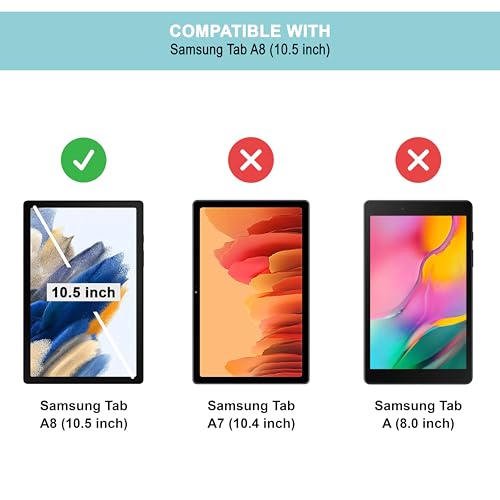 Image of CEDO Tri-Fold for Samsung Tab A8 (10.5 in) Smart Case Flip Cover with Multi Viewing Angles Stand | Leather Finish | Heat Dissipation | TPU Backcover (Black)