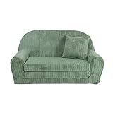 FORTISLINE Kindersofa ausklappbar 78x45x40 cm - Kindercouch aus Cord mit Liegefläche 104 cm, Mini Sofa für Kinderzimmer, Abnehmbarer waschbarer Bezug, Oeko-TEX Standard 100