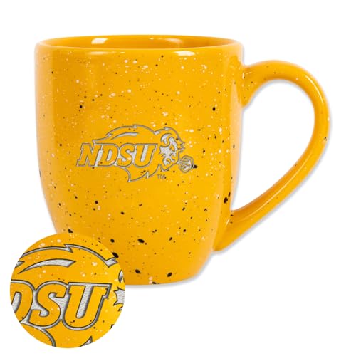 Rico Industries NCAA North Dakota State Bison Yellow 16 oz Team Color Laser Engraved Speckled Ceramic Coffee Mug