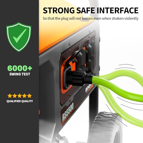 POWGRN 75Feet 30 Amp Generator Extension Cord 4 Prong,Heavy Duty NEMA L14-30P/L14-30R,125/250V 7500W,Green 10 Gauge STW Twist Locking Generator to House Power Cords with Cord Organizer,ETL Listed by POWGRN - Image 4