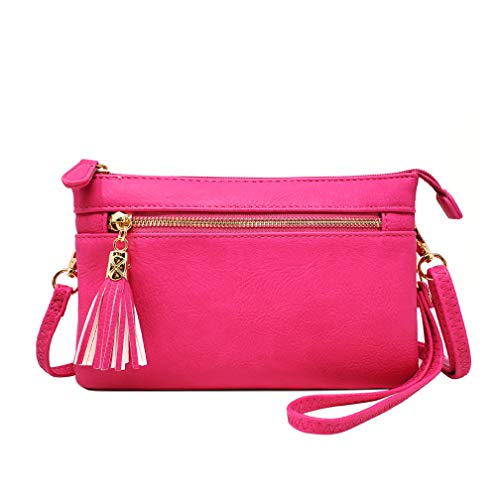 Image of Solene Women's Lightweight Multi Compartment Wristlet Clutch Wallet Crossbody Bag