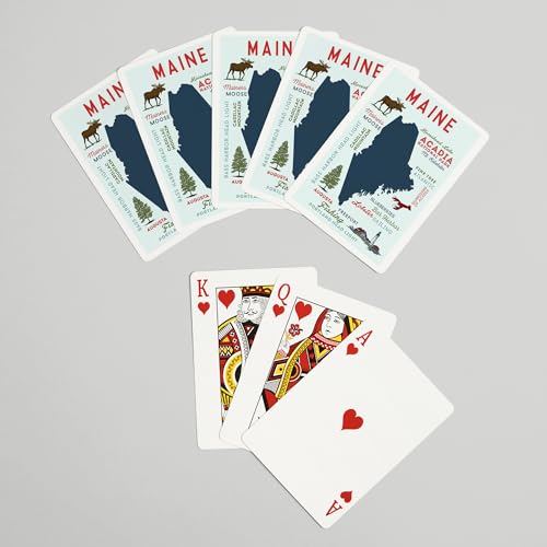 Baraja de cartas tamaño póker, 52 cartas Maine miniatura 7