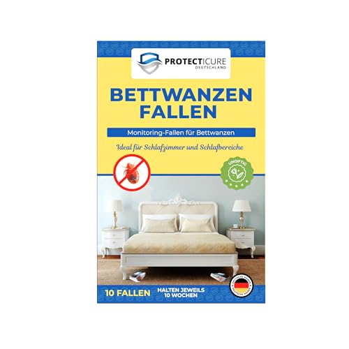 Hochwertige Bettwanzenfallen - 10 Bettwanzen-Klebefallen mit Köder - ungiftig & geruchlos zur...