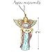 Faith Hope Love Angel Christmas Ornaments - Set of 3 - Handpainted - Vintage Christmas Decorations Each Measures 4