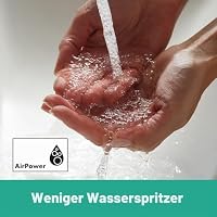 hansgrohe Waschtischarmatur Logis, Wasserhahn Bad mit Auslauf Höhe 110 mm, mit Zugstange, Badarmatur wassersparend, Chrom – Ansicht 2