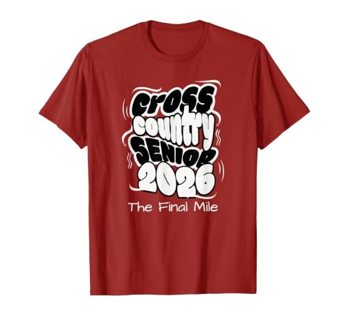 Cross Country Senior 2026 T-Shirt, Men, Cranberry Red, Medium