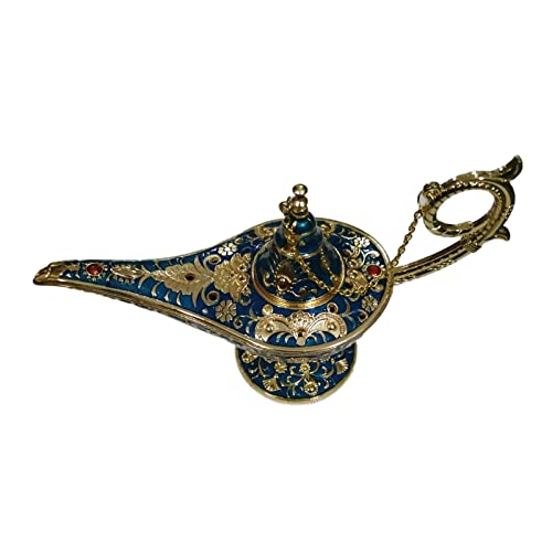 yotijar Lâmpada Aladim Vintage Decoração para Casa Coleção de Ornamentos de Arte Antiga Azul