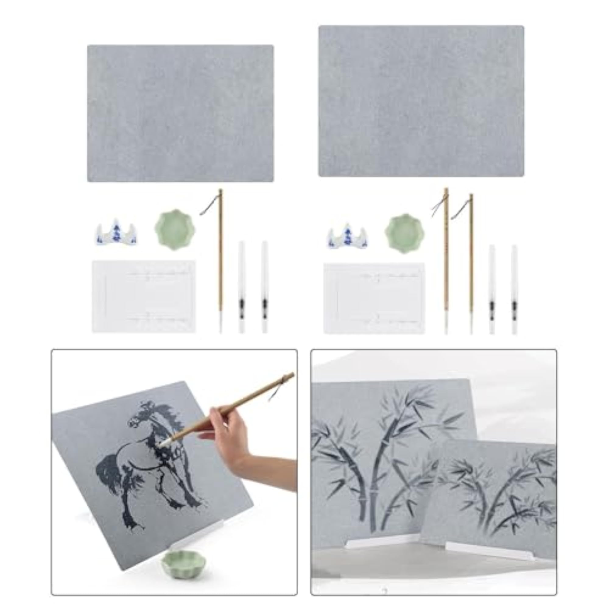Chinese Calligraphy Set with Fabric Cloth Papers A4