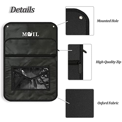 Mail Slot Catcher For Door, Mail Holder Indoor, Black Post Organizer Bag For Letterbox, Space Saving, No Tools And Screws Needed, Suitable For Home, Office, And Garage #TOP3