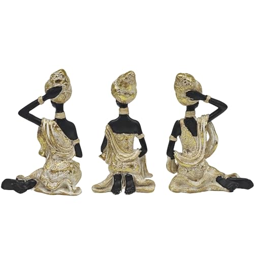 Estatuas Africanas para Decoración Hogar - Pack 3 miniatura 4