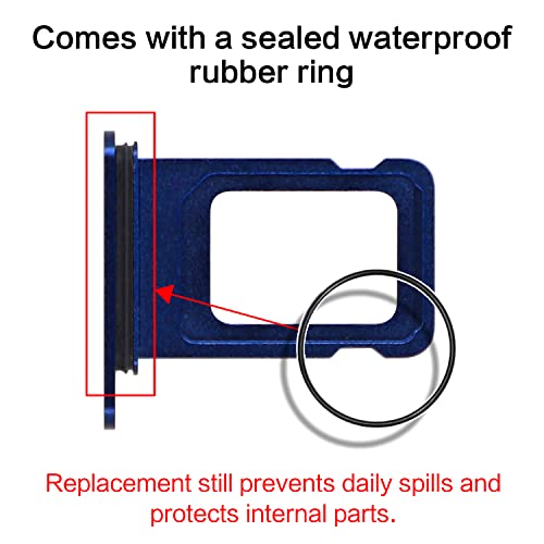 Asdawn For Iphone 12 Sim Card Slot Replacement For Iphone 12 Sim Card Tray Holder Waterproof Rubber Ring And Sim Pin(Single Sim Version 6.1 Inches)(Blue) #TOP2