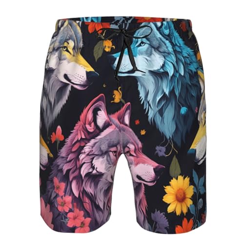 Wolf Print Stylish Beach Shorts Swim Trunks Lightweight Breathable Summer Outdoor Activities4