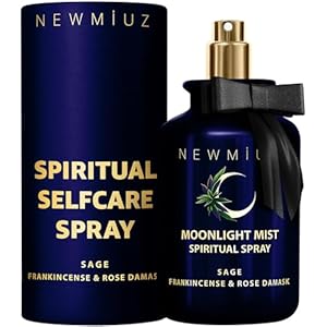 Cleansing Moonlight Mist – Sage Frankincense Rose Natural Essential Oils – Spiritual Aromatherapy Spray Stress Relief Gifts for Success Prosperity Energy Clearing Destress Perfect Stocking Stuffers