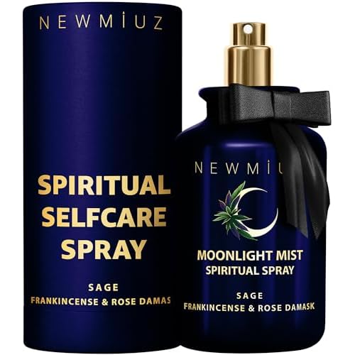 Cleansing Moonlight Mist – Sage Frankincense Rose Natural Essential Oils – Spiritual Aromatherapy Spray Stress Relief Gifts for Success Prosperity Energy Clearing Destress Perfect Stocking Stuffers