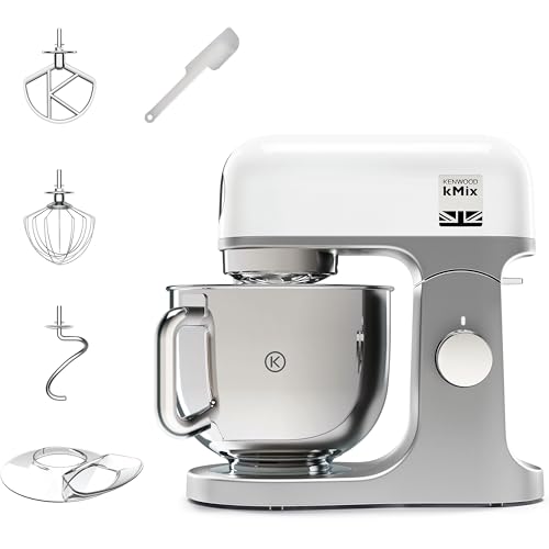 Kenwood kMix KMX750WH - Robot de Cocina Multifunción, 1000 W, Bol Metálico de 5 L con Asa, Gancho...