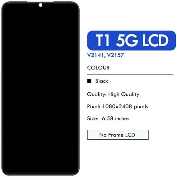 YOOOKOOO for Vivo T1 5G V2141 V2157 LCD Display Touch Screen Digitizer Assembly Replacement Repair Parts