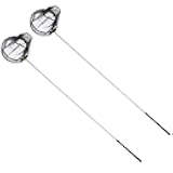 Parliky 2pcs Telescopic Fishing Net for 1.5m Retractable Stainless Steel Landing Net with Foldable Black Mesh Head Portable Freshwater and Saltwater Insect Catching Outdoor Garden Use