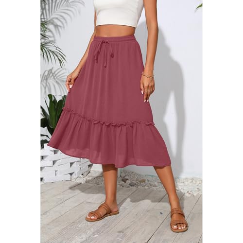 Image of Witsmile High Waist Tiered Skirts for Women Flowy Skirts for Women Long Length with Pockets 2026 Fashion Trendy