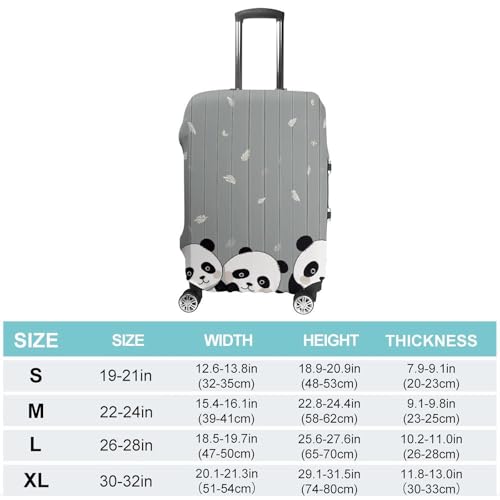 Funny Panda Luggage Covers Tsa Approved Suitcase Cover Elastic Washable Luggage Sleeve Carry on Cover Protector Anti-Scratch Suitcase Protector Fits 19-30 Inch Case(S)2