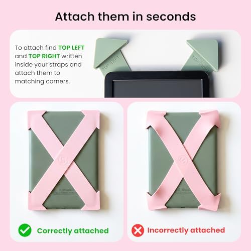 Strapsicle Silicone Hand Straps, Accessory for Kindle Paperwhite 6.8–7" (2021–2024) and Kobo Aura HD, 2‑Pack, Lilac - 5