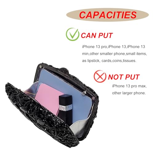 Image of Colorful Crystal Clutch Box Handbag Women Sparkling Evening Bags for Wedding Party Prom Purse