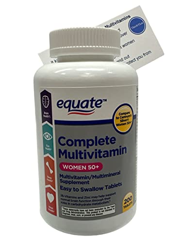 Equate Mature Women 50+ One Daily Complete Multivitamin Bundle: (1) 200 Tablet Bottle & Thisnthat Tip Card #TOP10