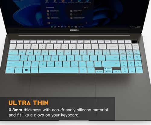 Keyboard Cover for 2025 2024 2023 Samsung Galaxy Book 5 4 3 360/Pro 360 15.6" &16", NP960XFG NP964XFG NP754XFG NP950XED NP950QDB Keyboard Protector -Ombre Mint
