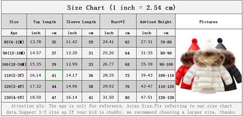 Eishow Toddler Baby Girls Boys Faux Fur Outerwear Jackets Snowsuit Warm Hooded Thicken Fleece Down Coat Winter Hoodie Outwear (Red,12-18 Months,12 Months,18 Months) #TOP1