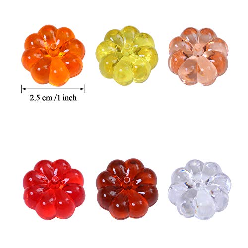 image for Aneco 90 Pieces Mini Acrylic Pumpkin Harvest Fall Decorations Vase Fil