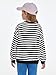 Haloumoning Girls Striped Crewneck Sweatshirt Kids Long Sleeve Oversized Fashion Pullover Tops Fall Clothes 5-14 Years Black