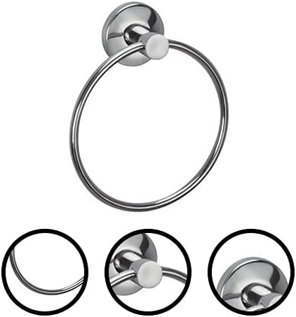 BBL Towel Ring 304 Stainless Steel Bath Towel Holder Wall-mounted Hanging Towel Hanger with Fixing Accessories for Kitchen Bathrooms Hand/Kitchen Towel Holder (Sigma), Silver