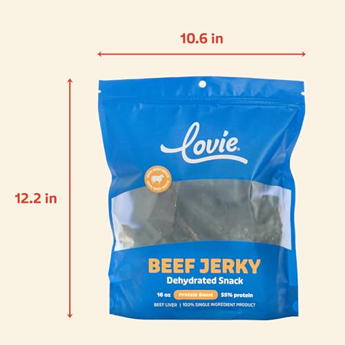 Lovie Beef Lung Dog Treats - Dehydrated Air Dried Soft Bites, Single Ingredient, Protein Rich, 16 oz (Beef Jerky) — view 5