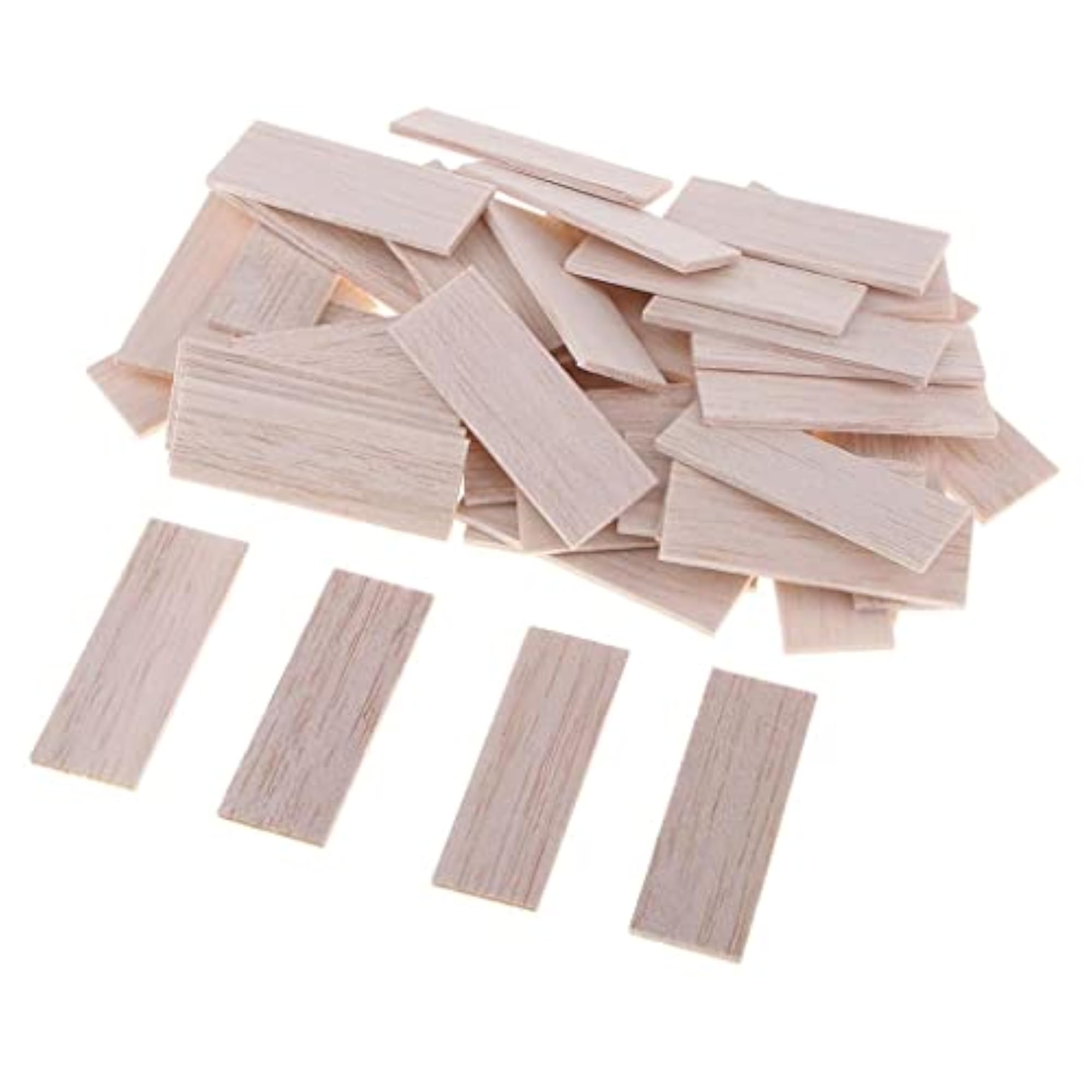 3xNatural Round Balsa Wood Craft Flat Sticks Dowel, 50 Pieces 50mm
