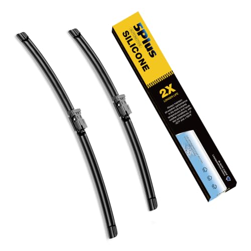 Image of 5 PLUS Premium Silicone Wiper Blades Fits 2021-2026 Chevy Trailblazer | 5 PLUS 24 inch+18 inch Wiper Blades Fits 2021-2026 Chevy Trailblazer, Waterproof Rain, Streak-Free,Long Lasting Harsh Weather Design