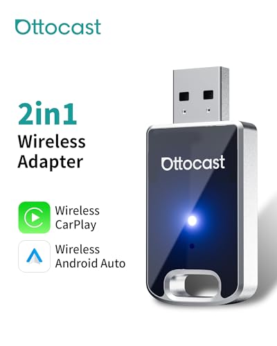 OTTOCAST Mini Edge, 2 in 1 Wireless Carplay Adapter & Wireless Android Auto Adapter for Apple iPhone Samsung or other AndroidPhone, USB Bluetooth Car Accessories for OEM Wired Carplay/Android Auto Car - Thumbnail 3
