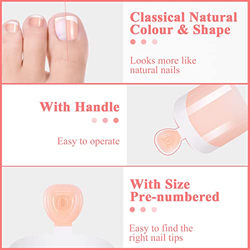 MELLIEX 120Pcs False Toenails Set Full Cover Fake Toenail Tips Glossy Fake Toe Nails With Nail Files for Women Girls Nail Salon and Nail Art DIY - Image 3