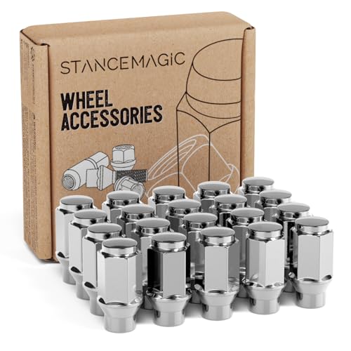 20 Pcs Chrome Silver Bulge Lug Nuts 1/2x20