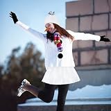 Ueyben Schneemann Kostüm Set,Weihnachtskostüm mit Schneemann hut Tutu Handschuhe Karotten Requisiten Nase Drei schwarze Kunstfellbälle für Frauen Weihnachten Halloween Karneval