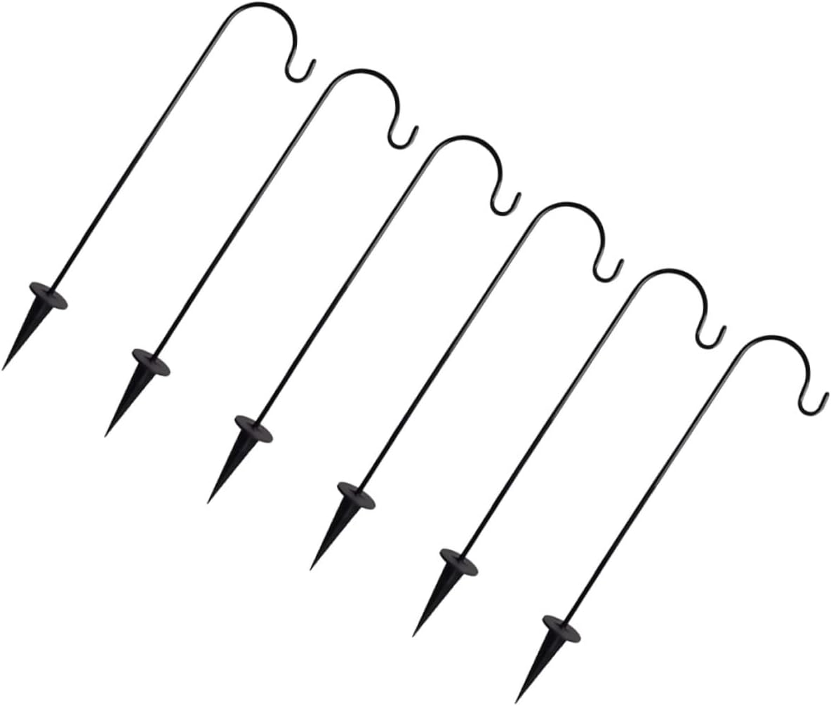 BESPORTBLE 6pcs Shepherd Hooks Garden Stake Iron Outdoor Hooks for Solar Lights Decorative