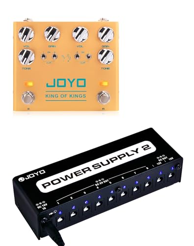 JOYO Dual Crunch Pure Analog Circuit Overdrive Effect Pedal (R-20) Bundle With JOYO Guitar Pedal Power Supply (JP-02)