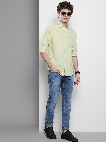 Image of The Indian Garage Co Men Regular Fit Solid Mid-Rise Stretchable Jeans