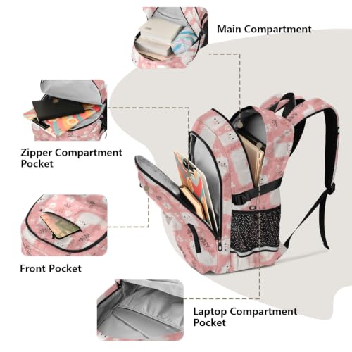 Mochila de negocios con compartimento acolchado para portátil de 17.5 pulgadas y estampado tierno 5
