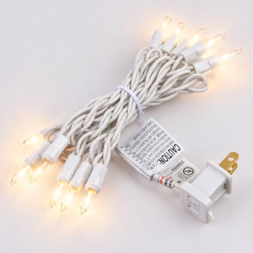 Aurelema Mini Christmas Lights, 10 Bulbs No Connectable, 5.5ft, White