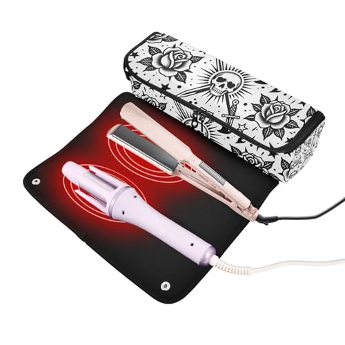 Organizador 2 en 1 y tapete resistente al calor para herramientas de cabello miniatura 2