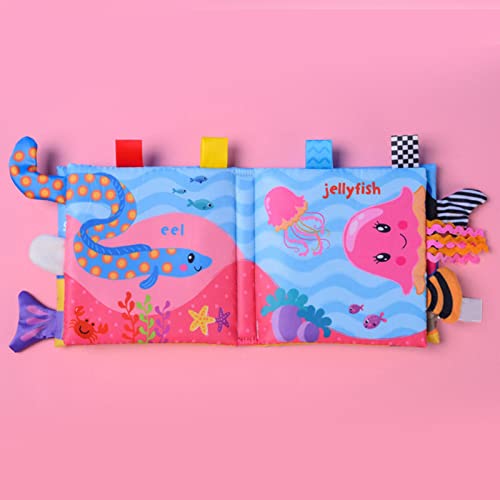 Livros macios para bebês, livros de pano interessantes, desenhos animados interativos com cauda de a