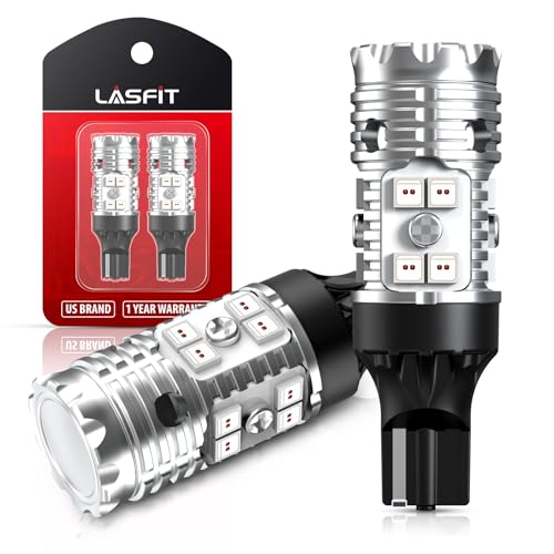 Image of LASFIT 921 LED Bulb Red Third Brake Light Fit for 2019-2026 Ram 1500, Canbus Ready 912 T15 Center High Mount Stop Light 3rd Brake Replacement Anti Hyper Flash, 2pcs