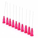 Material: acero inoxidable. Lote de 10 agujas de dispensación romas de acero inoxidable de 25 Ga, color rojo